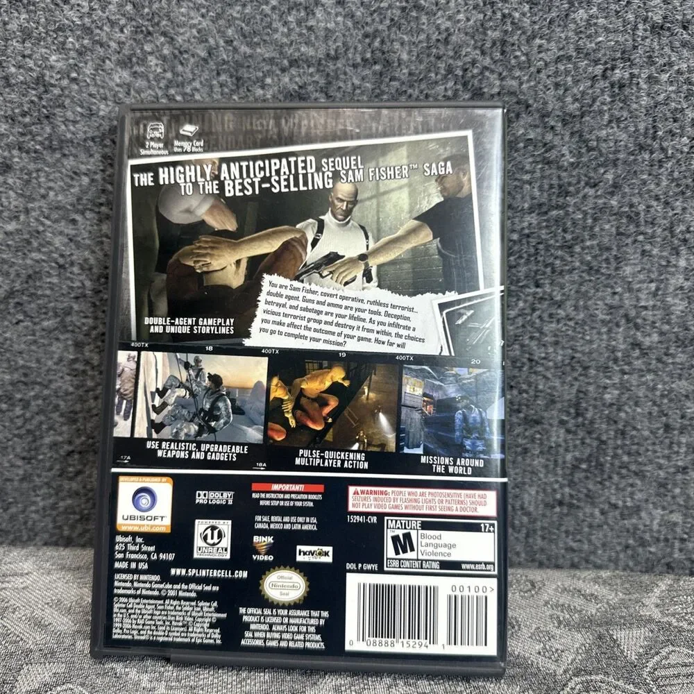Tom Clancy's Splinter Cell: Double Agent (Nintendo GameCube, 2006) Complete CIB